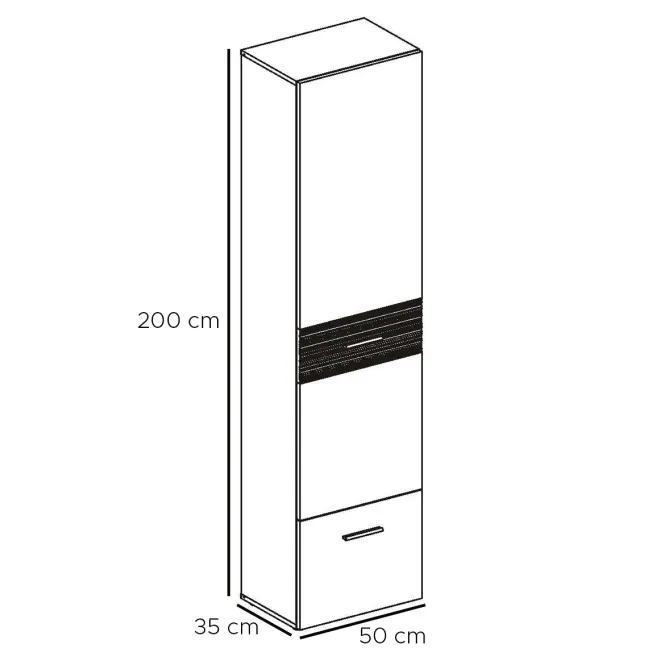 Skriňa Gustavo TYPA 50 cm – dub wellington/biela, jednodverová, zásuvka,3