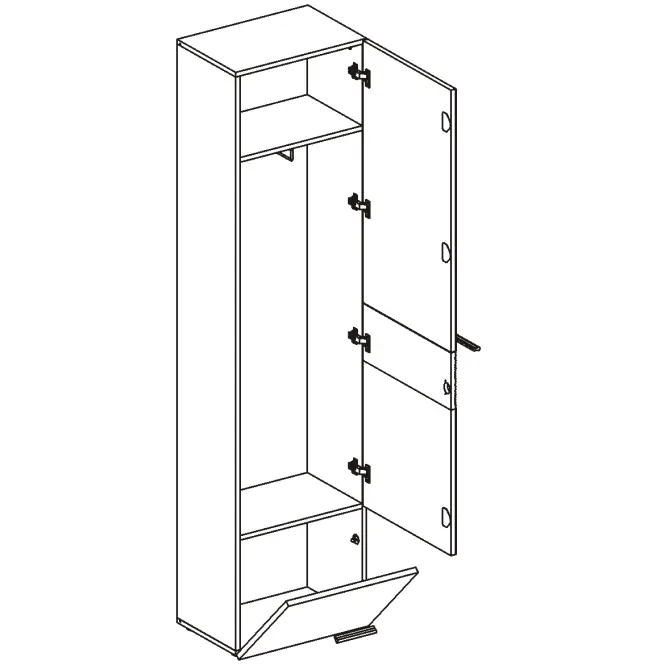 Skriňa Gustavo TYPA 50 cm – dub wellington/biela, jednodverová, zásuvka,4