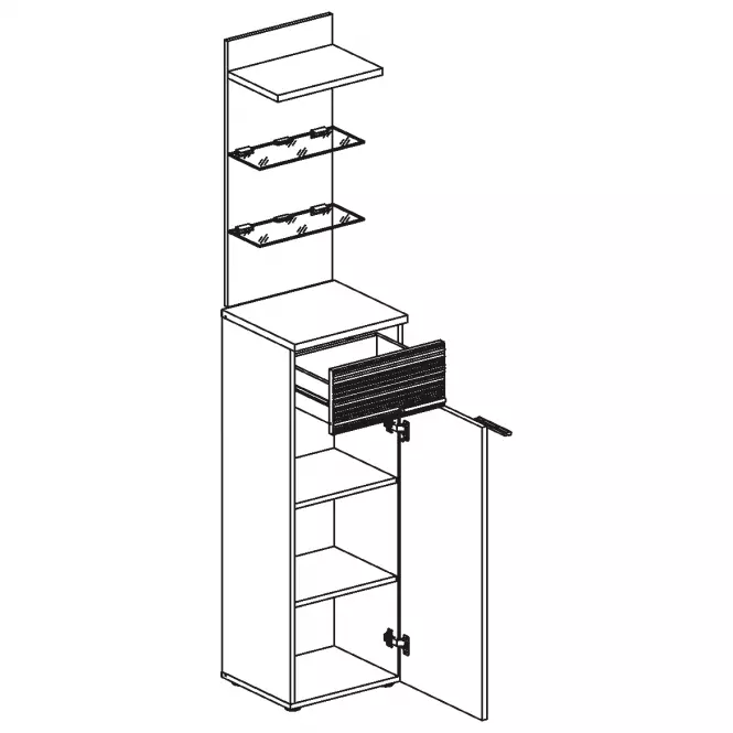 Gustavo kabinet TYPB+C  Dub Wellington/biely,4