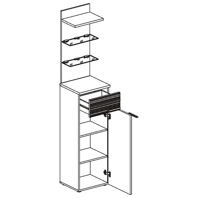 Gustavo kabinet TYPB+C  Dub Wellington/biely,4