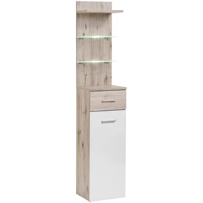 Skriňa Gustavo TYPB+C 40 cm – dub wellington/biela, jednodverová, zásuvka