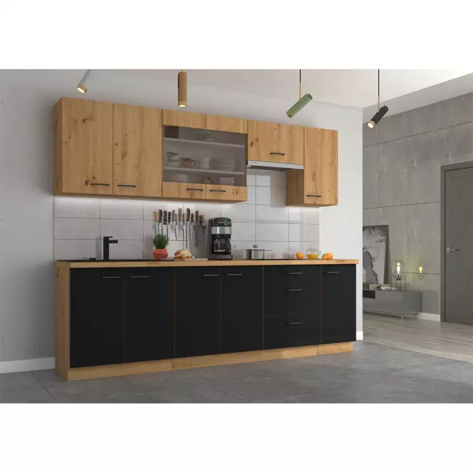 Dvierka  Modena front zm 713x596 čierna/dub artisan