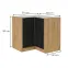 Skrinka do kuchyne Modena  89x89dn 1f bb čierny/dub artisan,2