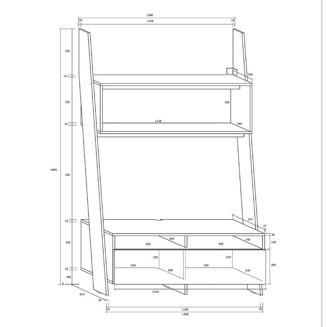 TV stolík Rack biely/čierny