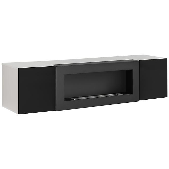 Obývacia stena + Biokrb Fly M2 + sklo čierna/biela + LED