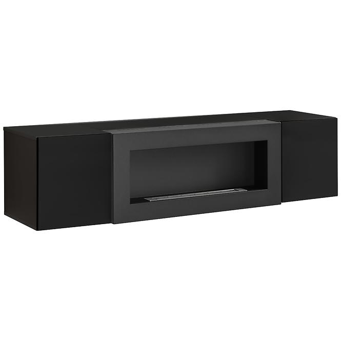 Obývacia stena + Biokrb  Fly M3 + sklo čierna + LED