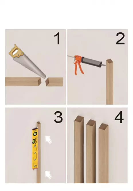 Dekoračná lamelová 3D MDF lišta na stenu čierna matná 30x38x2750 mm