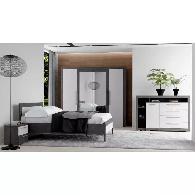 Posteľ Julietta 167 JLTL167-C289 s nádobou betón/biely lesk,10