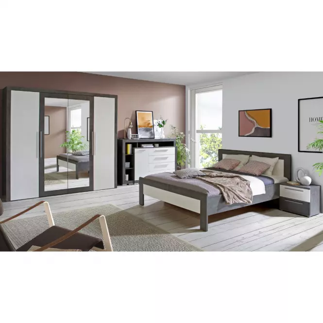 Posteľ Julietta 167 JLTL167-C289 s nádobou betón/biely lesk,9