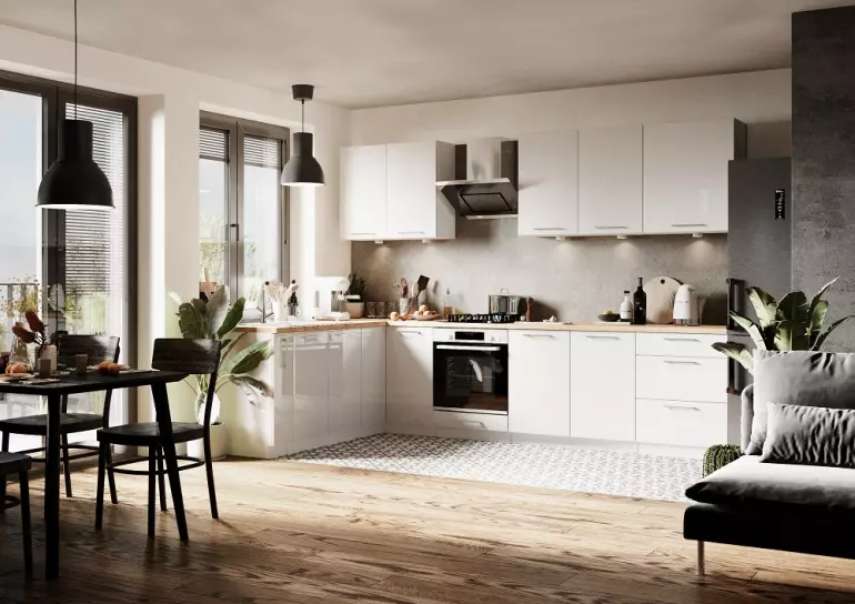 Kuchynská skrinka Vita D40S3 Biely lesk,12