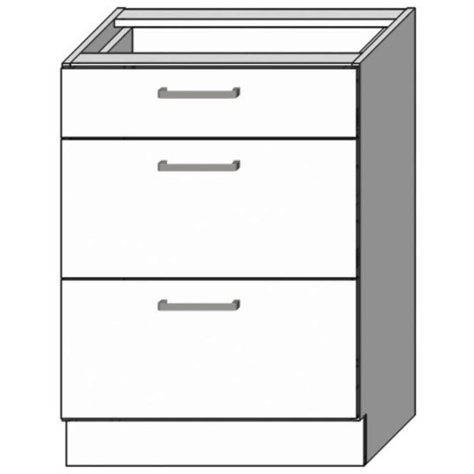 Kuchynská skrinka Vita D60S3 Biely lesk,2