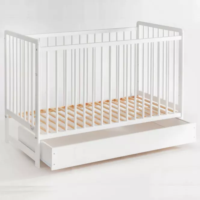 Postieľka Cypi II Plus Zásuvka+Matrac Biely,6