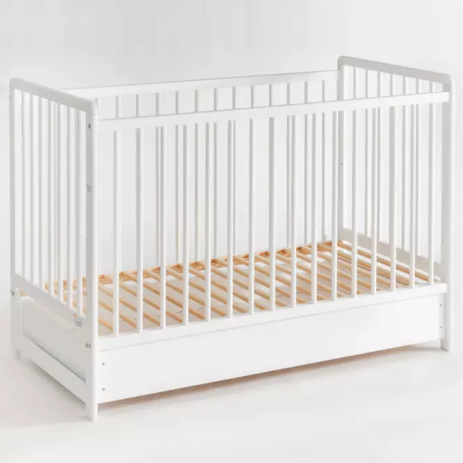 Postieľka Cypi II Plus Zásuvka+Matrac Biely,7