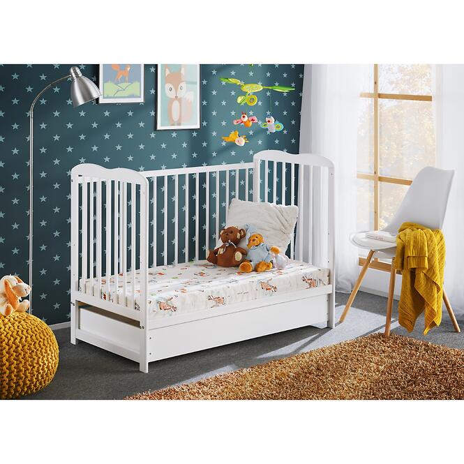 Postieľka Ala II Plus zásuvka biela