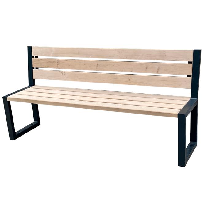 Moderná lavica s opierkami prírodné drevo