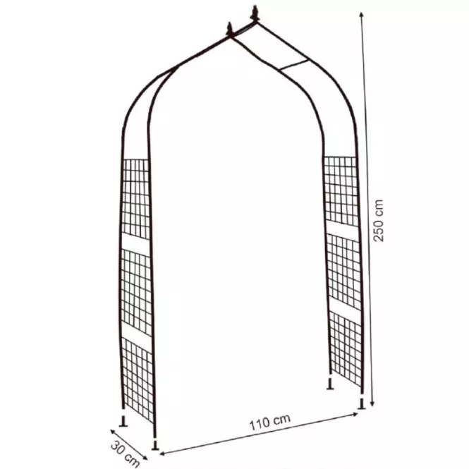 Oblúk na ruže kovový GA-B 110x30x250,2