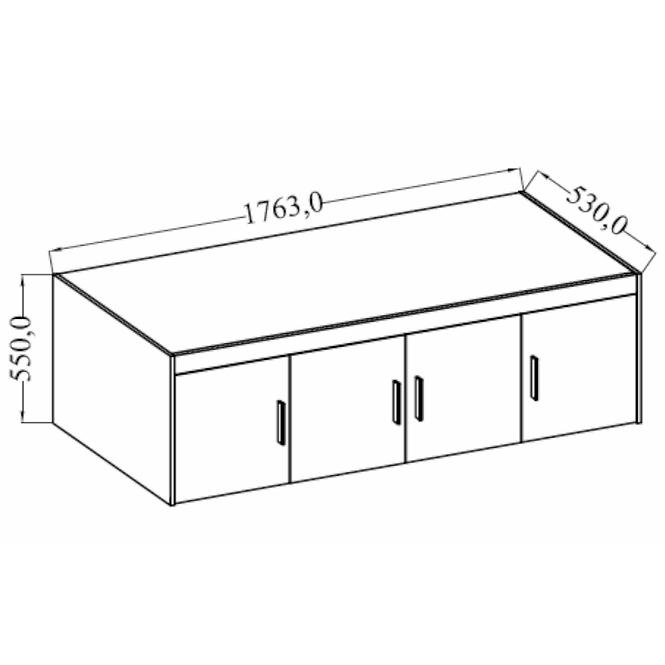 Nadstavec na skriňu Elena 4d Biely