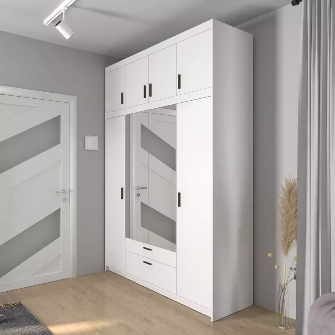 Skriňa Elena 4D biela so zrkadlom,6