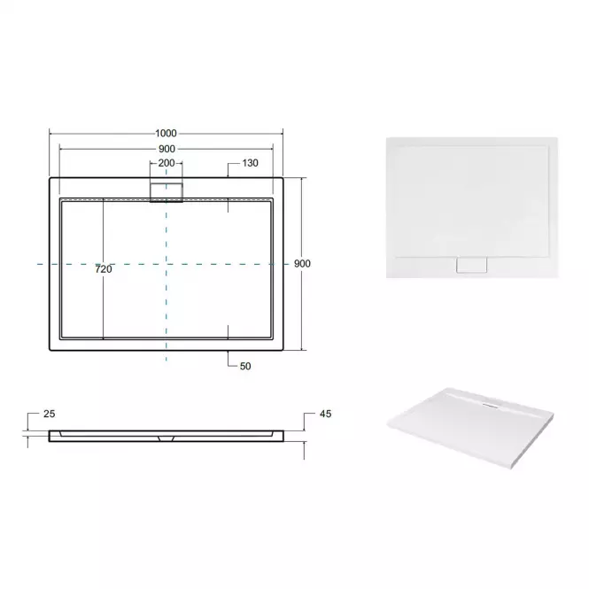 Rohová Vanička Ultraslim Axim 90x100x4.5+sifón