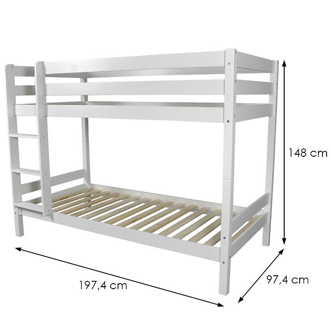 Poschodová posteľ Adara 190x90 biely