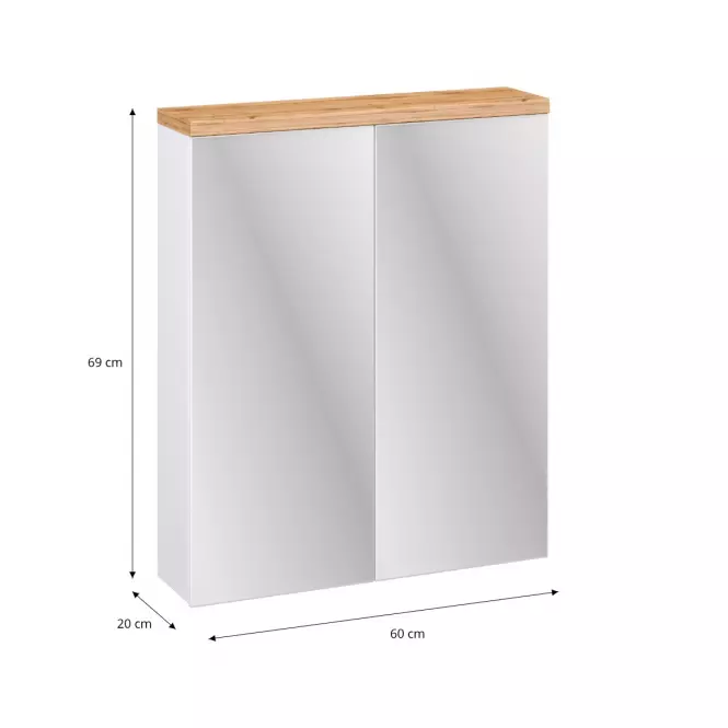 Zrkadlová skrinka Bafi 2D 60 cm,2