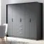 Skriňa Bangkok 255 cm – grafit, šesťdverová, zásuvky,4