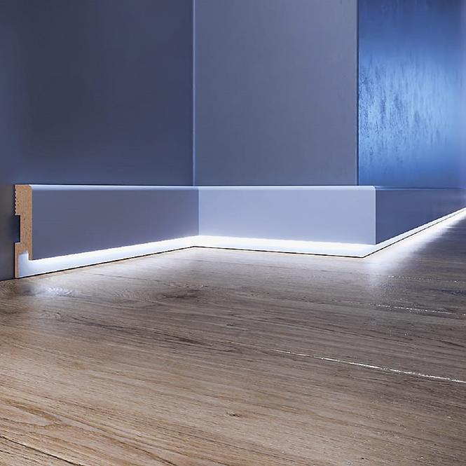 Exkluzívna podlahová lišta LED LB1 biela polomatna