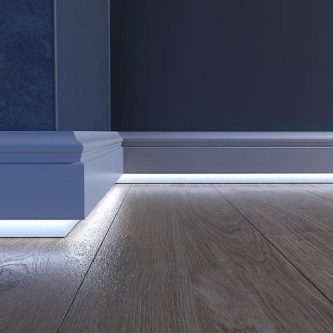 Exkluzívna podlahová lišta LED LB3 biela polomatna