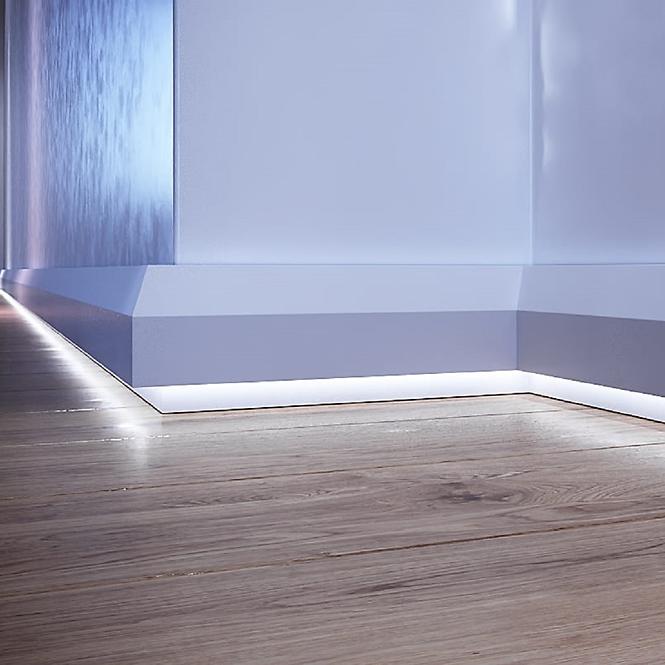 Exkluzívna podlahová lišta LED LB9 biela polomatna