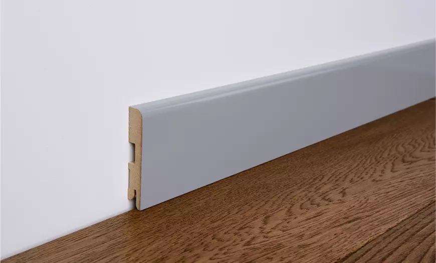 Podlahová lišta MDF FOGE LB1 80 sivá polomatná