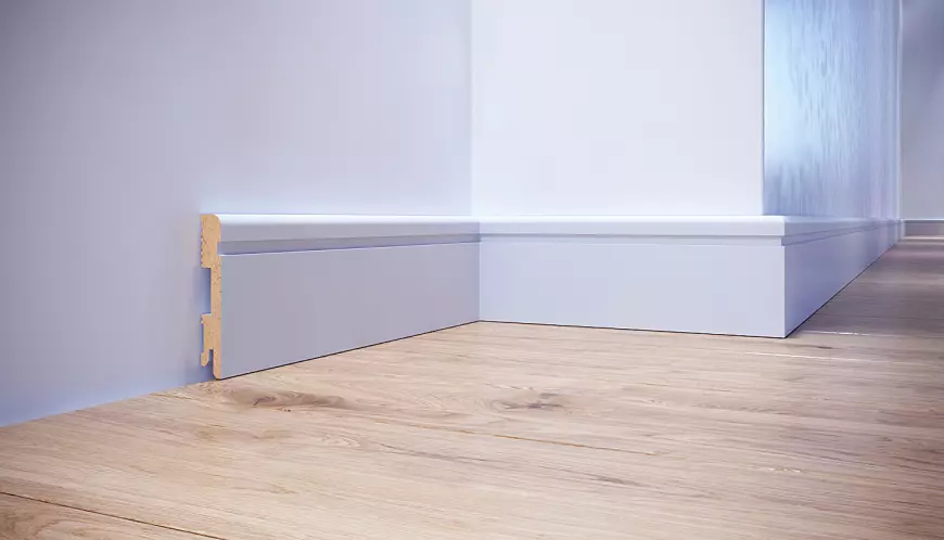 Podlahová lišta MDF FOGE LB2 100 biela polomatná