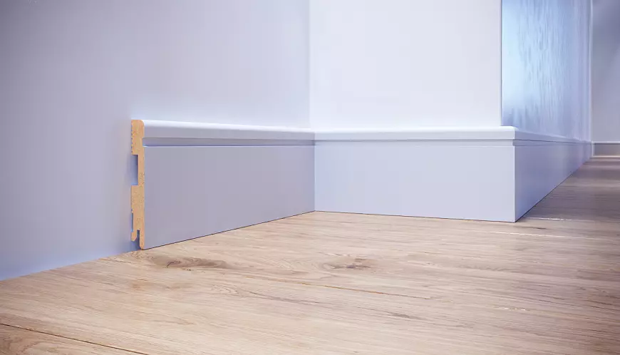 Podlahová lišta MDF FOGE LB2 120 biela polomatná