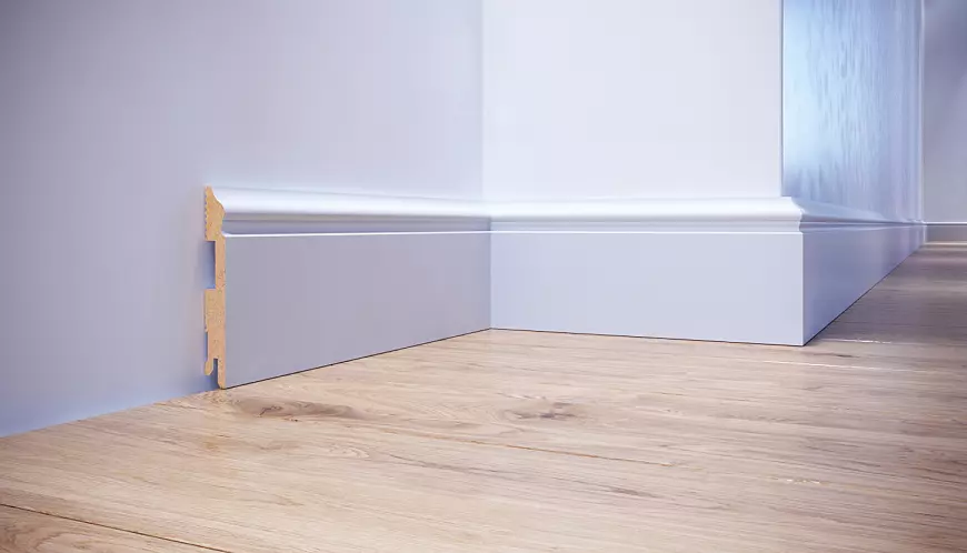 Podlahová lišta MDF FOGE LB3 120 biela polomatná