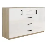 Komoda Bahli Sonoma/biela lesk