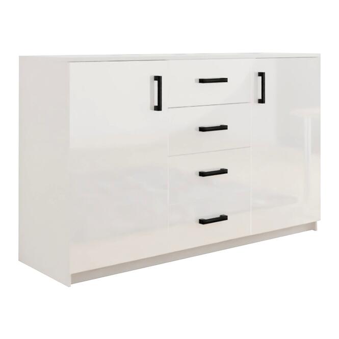 Komoda Bahli biela/biela lesk