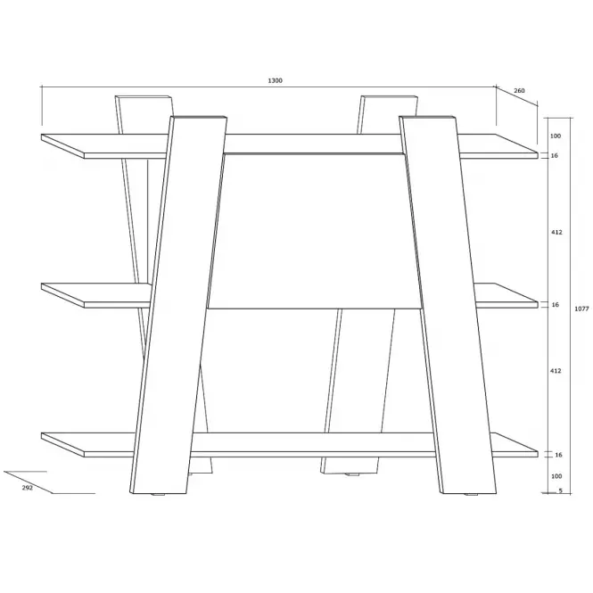 Regál Via 130-2D Craft Zlatý