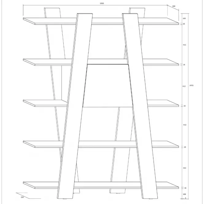 Regál Via 150-2D Craft Zlatý,3