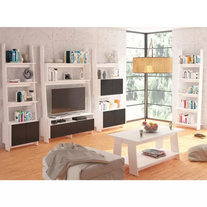 Regál Rack 60-2D Biely/čierna,3