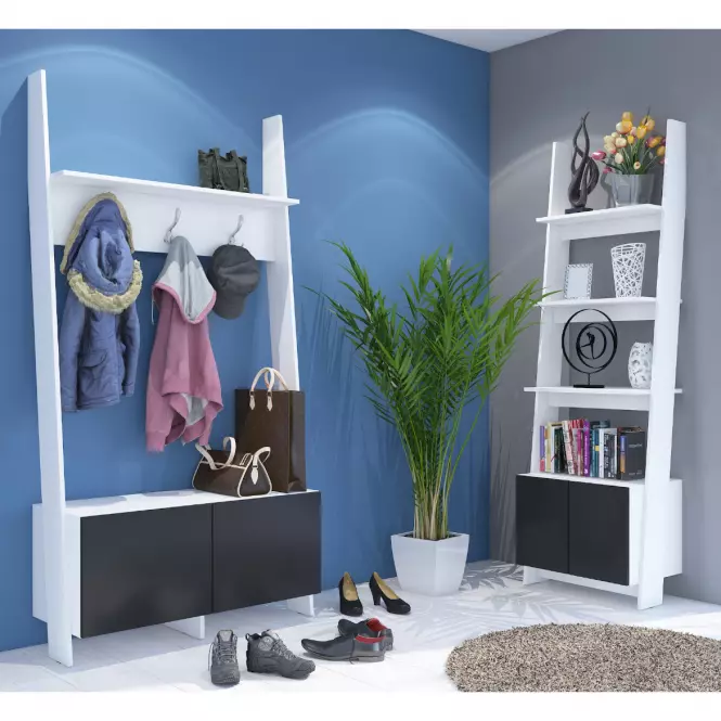 Regál Rack 60-2D Biely/čierna,7