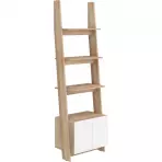 Regál Rack 60-1D sonoma/Biely lesk