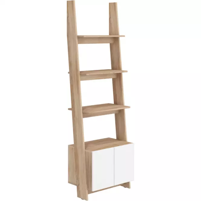 Regál Rack 60-1D sonoma/Biely lesk