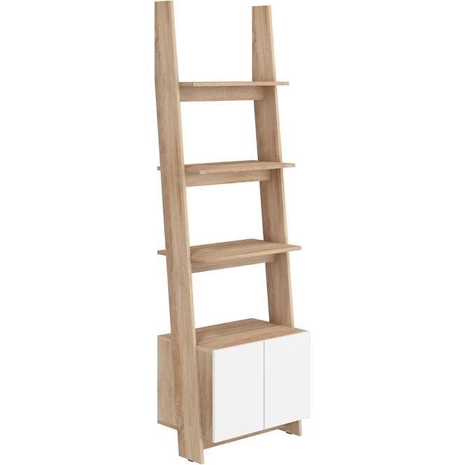 Regál Rack 60-1D sonoma/Biely lesk