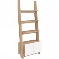 Regál Rack 80-1D sonoma/Biely lesk