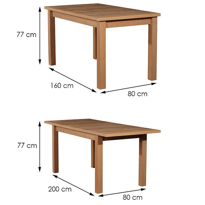 Rozkladací stôl ST28 160/200x80cm dub wotan