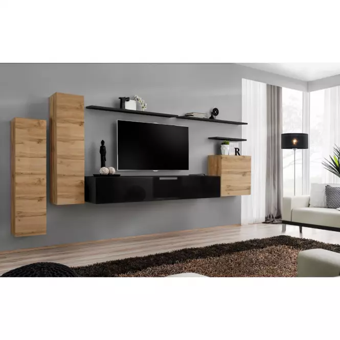 TV stolík Závesny Switch SW1 čierna,5