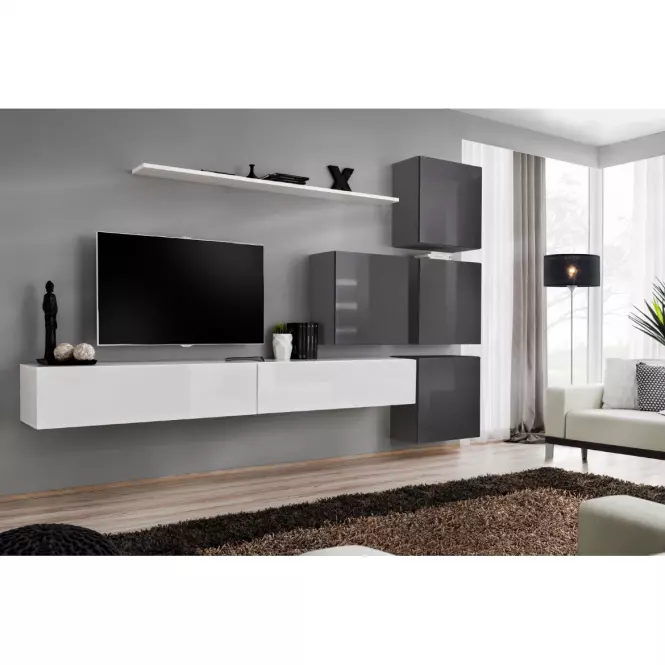 TV stolík závesný Switch SW2 biely,5