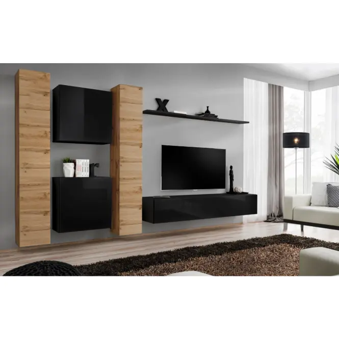 TV stolík závesný Switch SW2 čierny,7