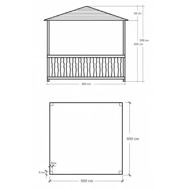 Altánok 3x3x2,7 m