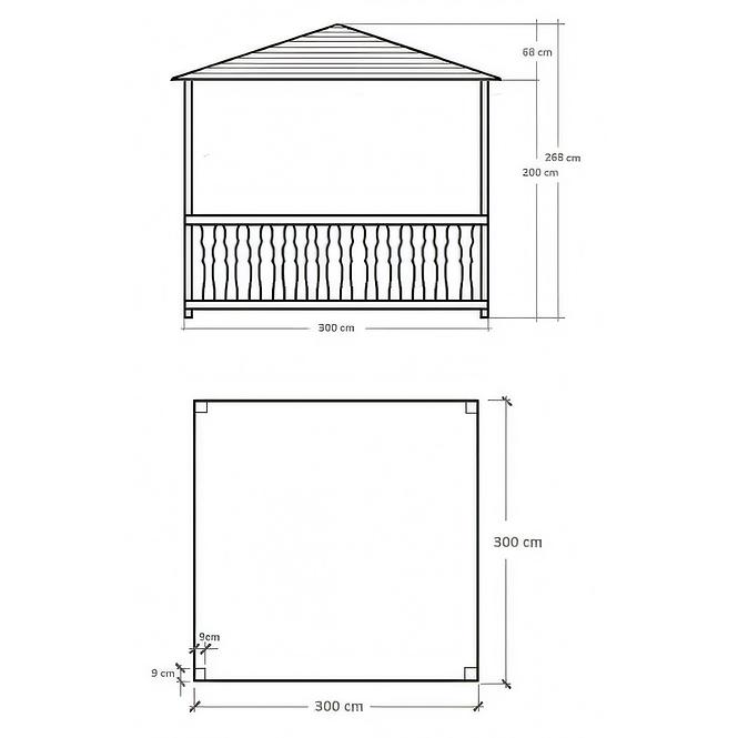 Altánok 3x3x2,7 m,3