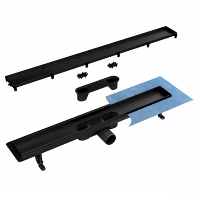 Odvodnenie líniové Reverzibilné Duplex čierna  ABS+Inox 700,2